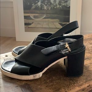 Miista Chunky Heel Sandal Black & White